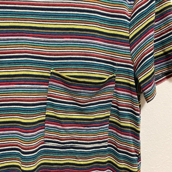 Avah Striped Front Pocket Tee With Open Back Twist Tie - Picture 3 of 4